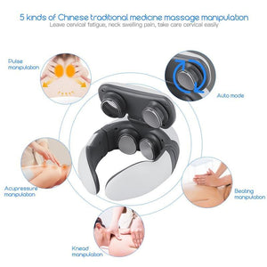 4D Neck Massager with Magnetic Pulse Vibration