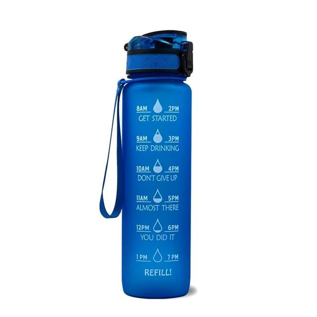 1L Frosted Gradient Water Bottle With Time Marker