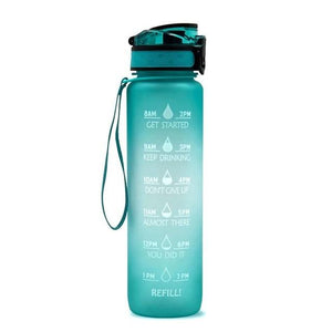 1L Frosted Gradient Water Bottle With Time Marker