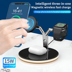 3 in 1 Magnetic Wireless Charger Fast Charging Station