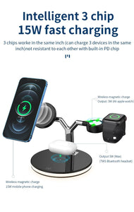 3 in 1 Magnetic Wireless Charger Fast Charging Station