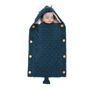 Baby Knitted Sleeping Bag With Hood