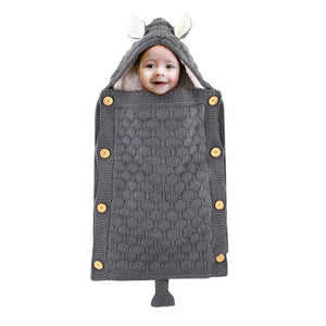 Baby Knitted Sleeping Bag With Hood