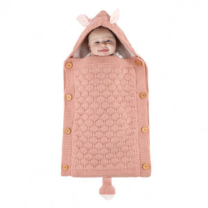 Baby Knitted Sleeping Bag With Hood