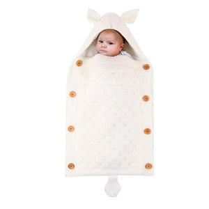 Baby Knitted Sleeping Bag With Hood