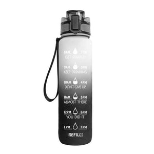 1L Frosted Gradient Water Bottle With Time Marker