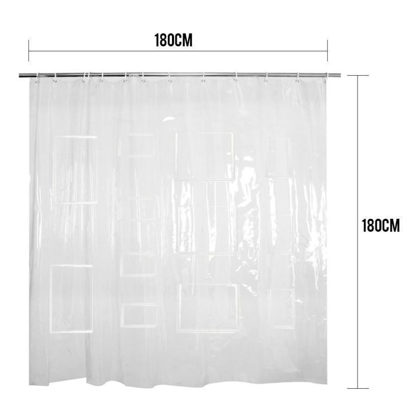 Clear Shower Curtain with Pockets