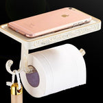 Antique Toilet Paper Holder with Mobile Phone Shelf