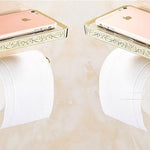 Antique Toilet Paper Holder with Mobile Phone Shelf