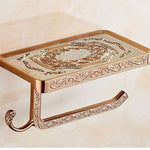 Antique Toilet Paper Holder with Mobile Phone Shelf