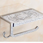 Antique Toilet Paper Holder with Mobile Phone Shelf