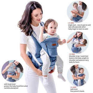 Ergonomic Breathable Baby Carrier with Hipseat