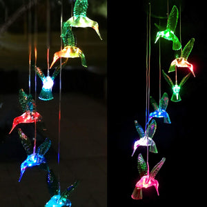Solar LED Hummingbird Wind Chimes