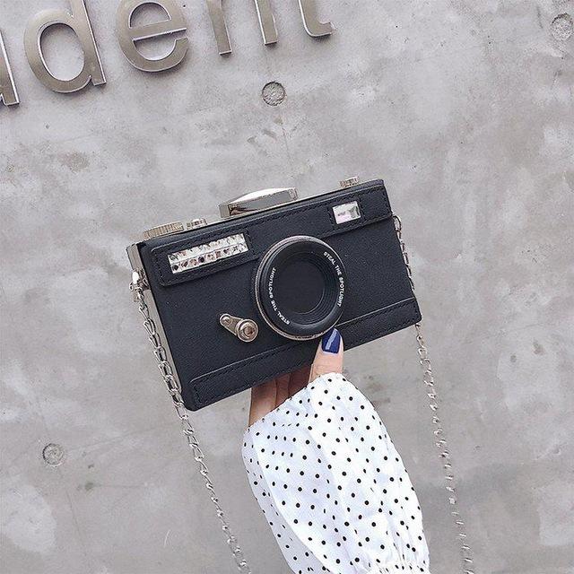 Fashion Camera Shape Clutch Nubuck Shoulder Bag