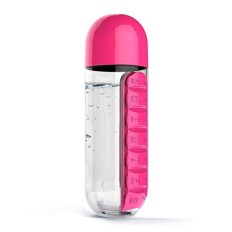 Water Bottle with Daily Pill Organizer