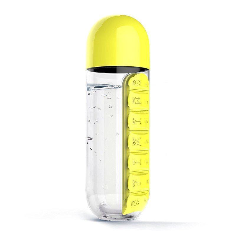 Water Bottle with Daily Pill Organizer