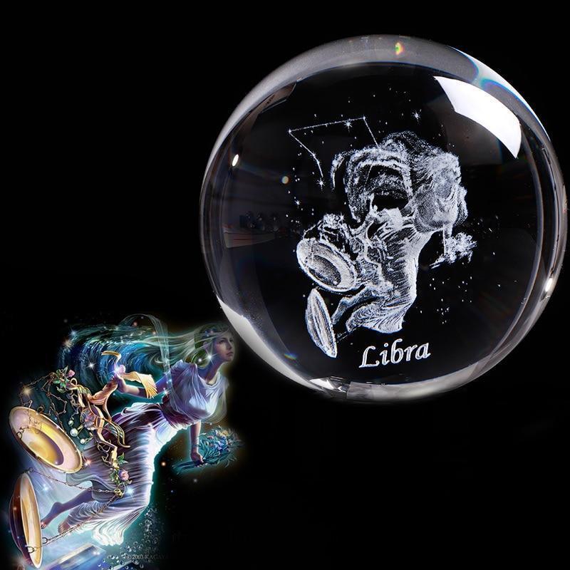 Zodiac Crystal  Glass Ball