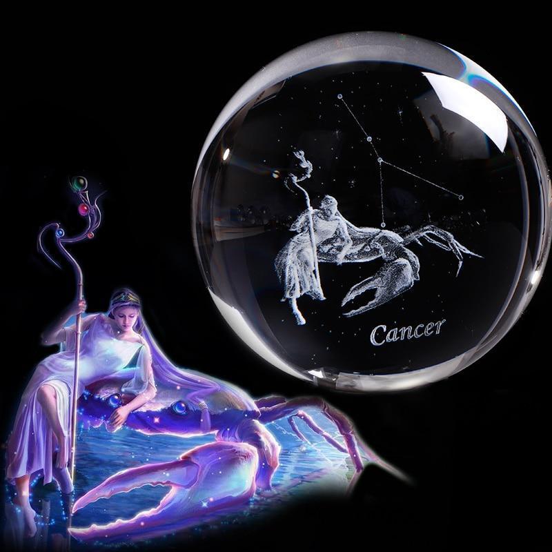 Zodiac Crystal  Glass Ball